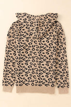 Load image into Gallery viewer, Leopard Print Drawstring Hooded Sweater
