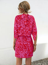 Load image into Gallery viewer, Tied Printed Mock Neck Mini Dress
