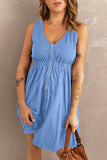 Mini vestido sin mangas con botones