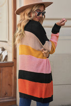 Load image into Gallery viewer, Striped Waffle Knit Open Front Cardigan
