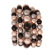Load image into Gallery viewer, Dark Mix Pearl 5 Pc Bracelets
