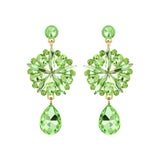 Lime Crystal Burst Earrings