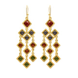 Gold Diamond Resin Earrings