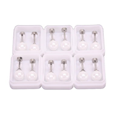 Silver Stainless Steel Stud 6 Pack