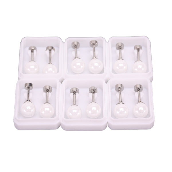 Silver Stainless Steel Stud 6 Pack