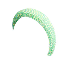 Load image into Gallery viewer, Lime Green Crystal Padded Headband
