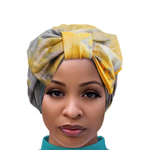 Load image into Gallery viewer, Gray Tie Dye Bow Turban
