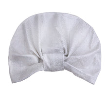 Load image into Gallery viewer, White Shimmering Metallic Turban
