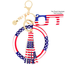 Load image into Gallery viewer, American Flag Safety Keychain Bracelet
