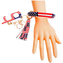 Load image into Gallery viewer, American Flag Safety Keychain Bracelet
