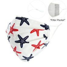 Load image into Gallery viewer, Starfish Print White Mask
