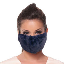 Load image into Gallery viewer, Navy Faux Fur Mask
