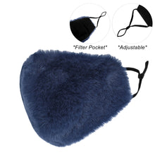 Load image into Gallery viewer, Navy Faux Fur Mask
