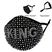 Load image into Gallery viewer, KING Rhinestone Fashion Mask
