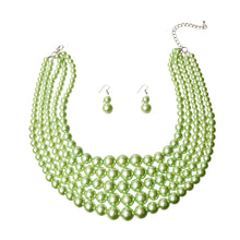 Load image into Gallery viewer, Multi Strand Pearl Necklace Set
