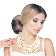 Cargar imagen en el visor de la galería, Ivory Bead 5 Strand Necklace
