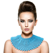 Load image into Gallery viewer, Blue Bead Bib Necklace Set
