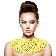 Load image into Gallery viewer, Yellow Bead Bib Necklace Set
