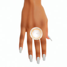 Load image into Gallery viewer, Cocktail Ring Large Gold Dome Pearl for Women
