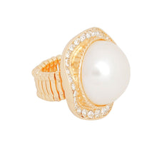 Cargar imagen en el visor de la galería, Cocktail Ring Large Gold Dome Pearl for Women
