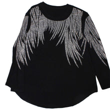 Load image into Gallery viewer, Long Sleeve Shirt Black Bling Wings for Women
