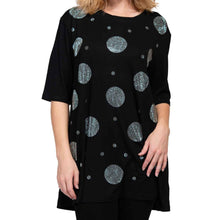 Load image into Gallery viewer, Short Sleeve T-Shirt Black Bling Circles for Women
