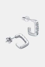 Cargar imagen en el visor de la galería, Moissanite 925 Sterling Silver Geometrical Huggie Earrings
