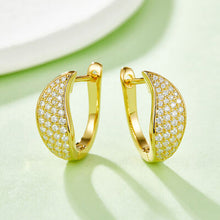 Load image into Gallery viewer, Moissanite 925 Sterling Silver Leaf Huggie Earrings
