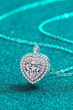 Cargar imagen en el visor de la galería, 925 Sterling Silver 1 Carat Moissanite Heart Pendant Necklace
