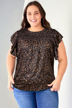 Load image into Gallery viewer, Plus Size Printed Smocked Butterfly Sleeve Blouse
