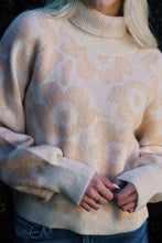 Load image into Gallery viewer, Flower Pattern Turtleneck Long Sleeve Sweater
