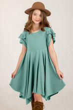 Load image into Gallery viewer, Round Neck Petal Sleeve Dress
