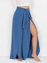 Load image into Gallery viewer, Plus Size Tied Slit Wide Leg Pants
