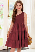 Cargar imagen en el visor de la galería, One-Shoulder Sleeveless Tiered Dress
