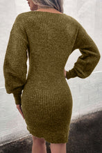 Cargar imagen en el visor de la galería, Ribbed Long Sleeve Sweater Dress
