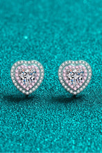 Load image into Gallery viewer, Moissanite Heart-Shaped Stud Earrings
