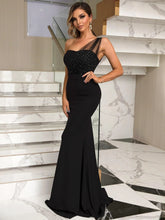 Cargar imagen en el visor de la galería, Rhinestone One-Shoulder Formal Dress
