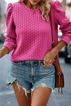 Cargar imagen en el visor de la galería, Texture Round Neck Long Sleeve Sweatshirt
