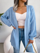 Load image into Gallery viewer, Cable-Knit Open Front Pocketed Cardigan
