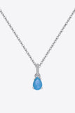Teardrop Turquoise 4-Prong Pendant Necklace