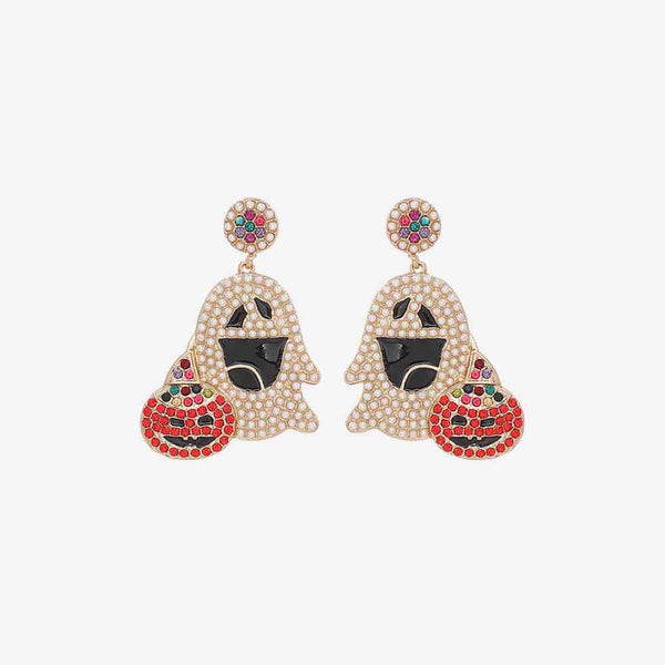 Ghost Rhinestone Alloy Earrings