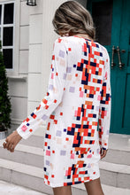 Load image into Gallery viewer, Rainbow Checker Twisted Long Sleeve Dress
