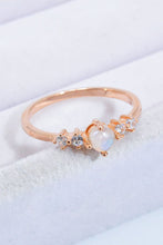 Load image into Gallery viewer, Natural Moonstone and Zircon 18K Rose Gold-Plated Ring
