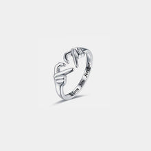 Cargar imagen en el visor de la galería, Hand Heart Shape 925 Sterling Silver Open Ring
