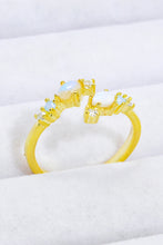 Load image into Gallery viewer, Natural Moonstone and Zircon Open Ring
