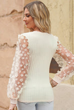 Load image into Gallery viewer, Textured Applique Long Sleeve Blouse
