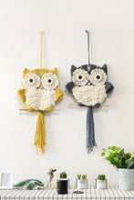 Cargar imagen en el visor de la galería, Hand-Woven Tassel Owl Macrame Wall Hanging
