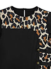 Load image into Gallery viewer, Plus Size Leopard Round Neck Long Sleeve Dress
