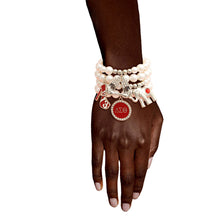Cargar imagen en el visor de la galería, Sorority Inspired  Charm White Pearl Bracelets
