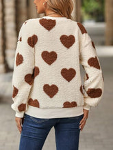 Load image into Gallery viewer, Fuzzy Heart Dropped Shoulder Sweatshirt
